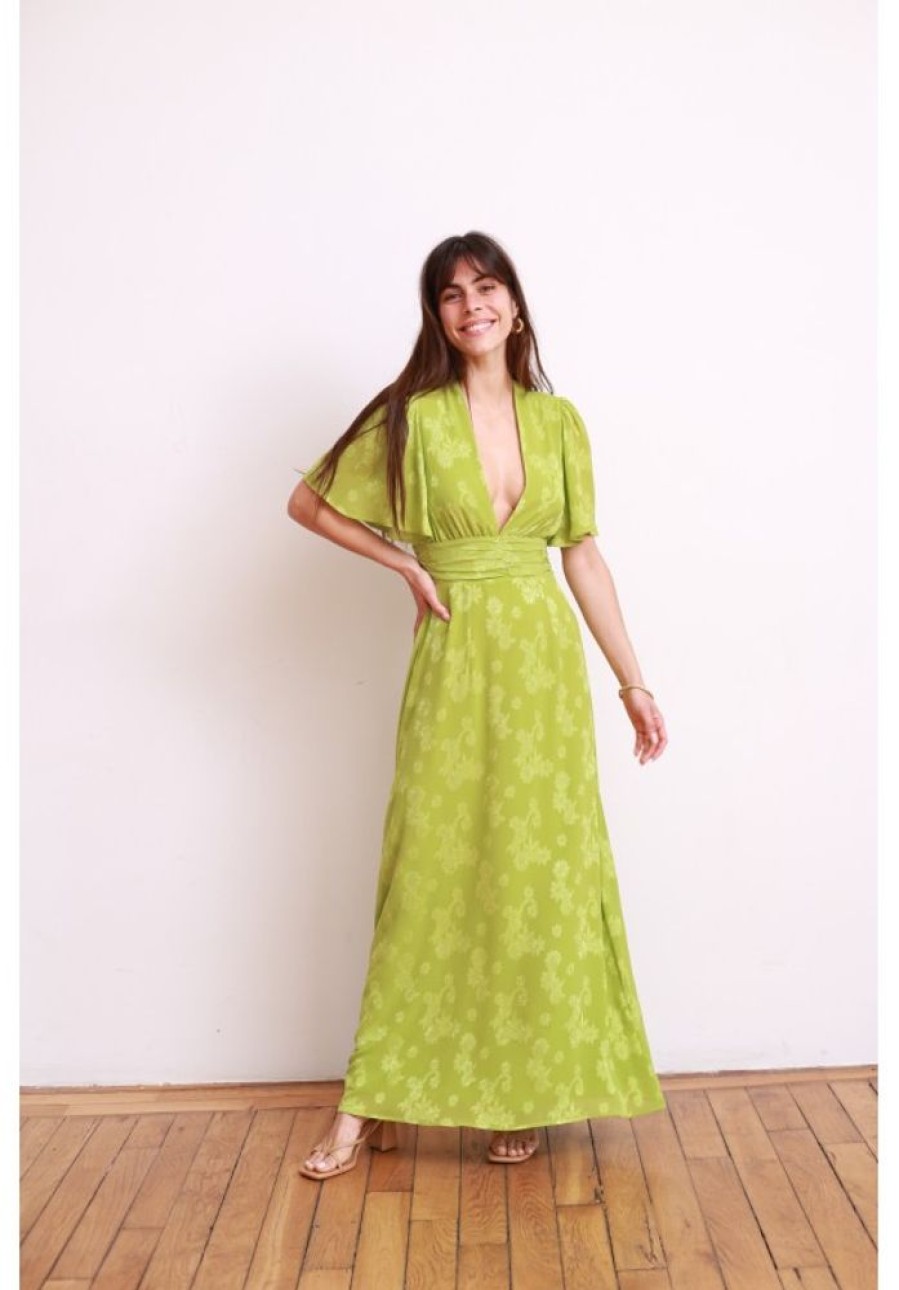 Jane Wood Robe Gloria Voile Vert Brode | Women