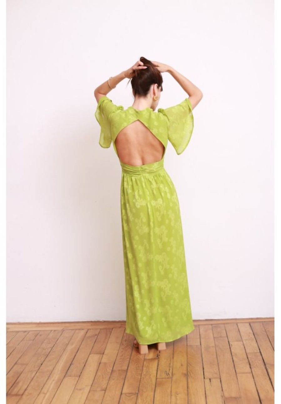 Jane Wood Robe Gloria Voile Vert Brode | Women